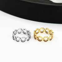 Wholesale Cute Smiley Face Stainless Steel Rings main image 4