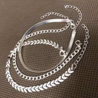 Vacation Leaf Solid Color Alloy Iron Wholesale Anklet main image 3