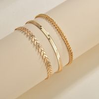 Vacation Leaf Solid Color Alloy Iron Wholesale Anklet main image 2