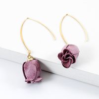 Wholesale Jewelry 1 Pair Romantic Flower Alloy Cloth Drop Earrings main image 2