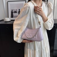 Women's All Seasons Pu Leather Letter Solid Color Basic Dumpling Shape Zipper Shoulder Bag main image 6