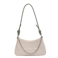 Women's All Seasons Pu Leather Letter Solid Color Basic Dumpling Shape Zipper Shoulder Bag sku image 1