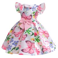Cute Flower Butterfly Bowknot Polyester Girls Dresses main image 3