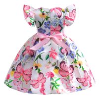 Cute Flower Butterfly Bowknot Polyester Girls Dresses main image 4