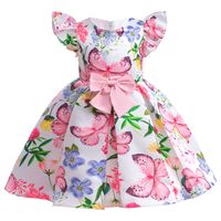 Cute Flower Butterfly Bowknot Polyester Girls Dresses main image 2