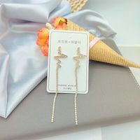 1 Pair Elegant Star Tassel Heart Shape Inlay Alloy Artificial Pearls Rhinestones Glass Earrings sku image 57