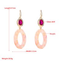 1 Pair Elegant Oval Plating Inlay Alloy Resin Glass Drill Gold Plated Ear Hook main image 2