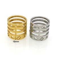 Wholesale Lady Four Leaf Clover Heart Shape Titanium Steel Rings main image 6