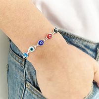 Rétro L'oeil Du Diable Le Cuivre Placage Unisexe Bracelets Bracelet De Cheville Collier main image 6