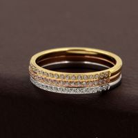 Wholesale Simple Style Circle Titanium Steel 14k Gold Plated Zircon Rings main image 3