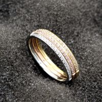 Wholesale Simple Style Circle Titanium Steel 14k Gold Plated Zircon Rings main image 4