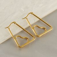 1 Pair Casual Cool Style Heart Shape Stainless Steel Plating 18k Gold Plated Drop Earrings main image 1