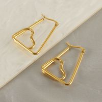 1 Pair Casual Cool Style Heart Shape Stainless Steel Plating 18k Gold Plated Drop Earrings main image 4