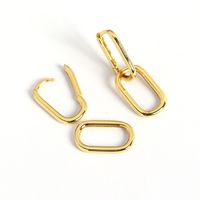 1 Pair Simple Style Oval Copper Plating 18k Gold Plated Drop Earrings main image 5