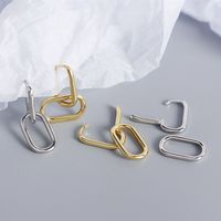 1 Pair Simple Style Oval Copper Plating 18k Gold Plated Drop Earrings main image 4