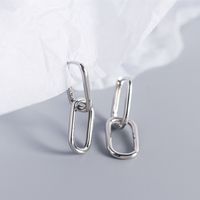 1 Pair Simple Style Oval Copper Plating 18k Gold Plated Drop Earrings sku image 1