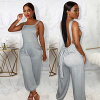 Women's Holiday Streetwear Solid Color Ankle-length Backless Jumpsuits main image 5