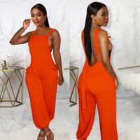 Women's Holiday Streetwear Solid Color Ankle-length Backless Jumpsuits main image 4