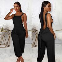 Women's Holiday Streetwear Solid Color Ankle-length Backless Jumpsuits main image 3