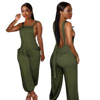 Women's Holiday Streetwear Solid Color Ankle-length Backless Jumpsuits main image 2