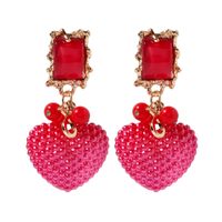 Wholesale Jewelry 1 Pair Vacation Heart Shape Resin Drop Earrings sku image 6