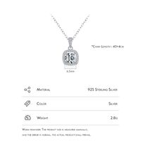Luxurious Square Sterling Silver Plating Inlay Zircon Rhodium Plated Pendant Necklace main image 4