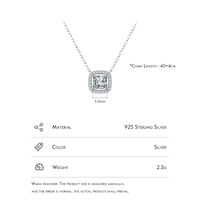 Simple Style Square Sterling Silver Plating Inlay Zircon Rhodium Plated Pendant Necklace main image 4