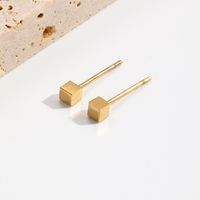 1 Pair Simple Style Square Plating 304 Stainless Steel 14K Gold Plated Ear Studs main image 1