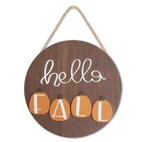 Autumn Hello Fall Door Plate Home Wall Leaf Wooden Hanging sku image 8