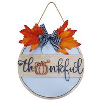 Autumn Hello Fall Door Plate Home Wall Leaf Wooden Hanging sku image 14