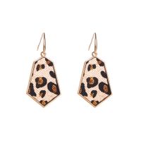 1 Pair Elegant Geometric Leopard Plating Inlay Alloy Artificial Leather Gold Plated Ear Hook main image 6