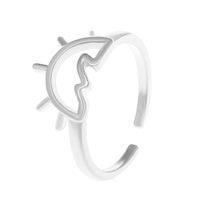 Simple Style Sun Sea Wave Copper Plating Hollow Out Open Ring sku image 1