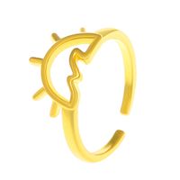 Simple Style Sun Sea Wave Copper Plating Hollow Out Open Ring sku image 2