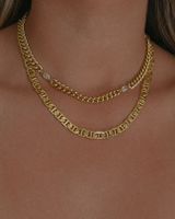 Retro Solid Color Copper 18k Gold Plated Necklace main image 1