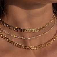 Retro Solid Color Copper 18k Gold Plated Necklace main image 6