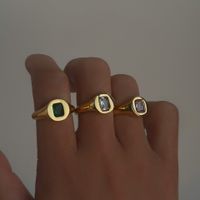 Retro Geometric Metal Plating Inlay Zircon 18k Gold Plated Women's Rings main image 4