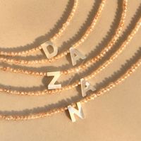 Einfacher Stil Brief Rostfreier Stahl Hülse Perlen Überzug Halskette Mit Anhänger main image 1