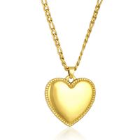 Retro Heart Shape Titanium Steel Plating 18k Gold Plated Pendant Necklace sku image 3