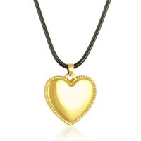 Retro Heart Shape Titanium Steel Plating 18k Gold Plated Pendant Necklace sku image 1