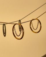 1 Pair Simple Style Solid Color Titanium Steel Plating Chain Hoop Earrings main image 3