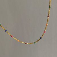Wholesale Retro Colorful Stainless Steel Necklace sku image 1