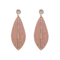 1 Pair Elegant Leaf Plating Inlay Pu Leather Rhinestones Gold Plated Drop Earrings main image 7