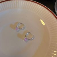 1 Pair Sweet Heart Shape Copper Plating Inlay Zircon Earrings main image 3
