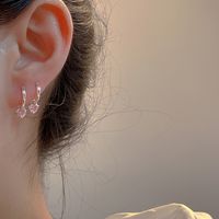 1 Pair Sweet Heart Shape Copper Plating Inlay Zircon Earrings main image 4