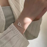Simple Style Heart Shape Alloy Plating Chain Women's Bracelets main image 3