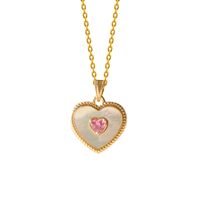 Modern Style Heart Shape Copper Plating Inlay Artificial Gemstones Pendant Necklace main image 2