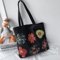 Women's Streetwear Flower Canvas Shopping Bags sku image 2