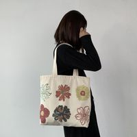 Women's Streetwear Flower Canvas Shopping Bags main image 4