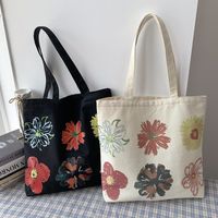 Women's Streetwear Flower Canvas Shopping Bags main image 1