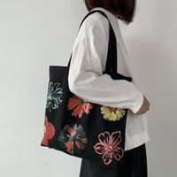 Women's Streetwear Flower Canvas Shopping Bags main image 2